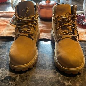 Gently used kids construction boots